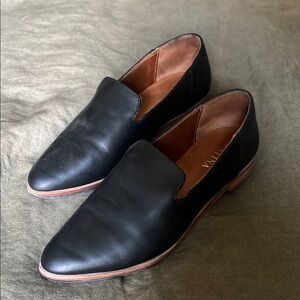 Black Leather Women's Loafers